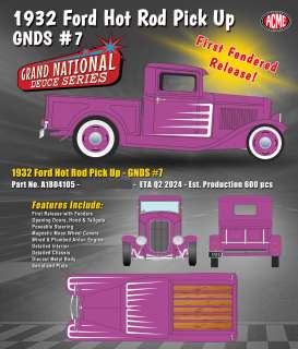 Ford  - Hot Rod Pick-up Custom 1932 purple - 1:18 - Acme Diecast - 1804105 - acme1804105 | Toms Modelautos