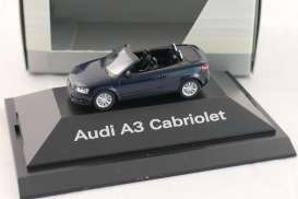 Audi  - A3 Cabriolet 2008 blue - 1:87 - Audi - 5010803322 - Audi5010803322 | Tom's Modelauto's
