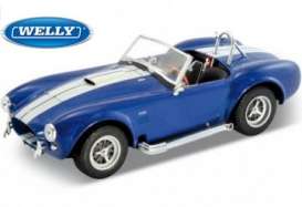 Shelby Cobra - 1965 blue/white - 1:24 - Welly - 24002b - welly24002b | Toms Modelautos