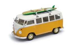 Volkswagen  - T1 1962 yellow/white - 1:24 - Welly - 22095SBy - welly22095SBy | Toms Modelautos