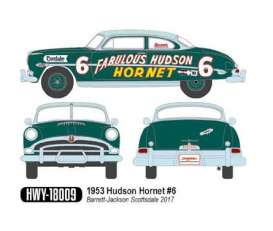 Hudson  - Hornet 1953 green/grey - 1:18 - Highway 61 - hwy18009 | Toms Modelautos