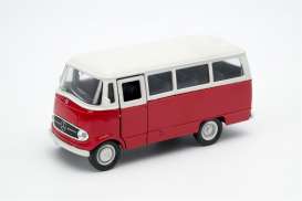 Mercedes Benz  - L319 window van red/white - 1:34 - Welly - 43755WVrw - welly43755WVrw | Toms Modelautos