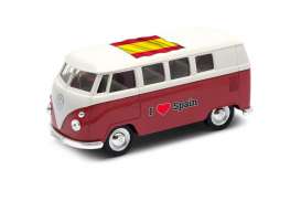 Volkswagen  - T1 Bus 1962 red/white - 1:34 - Welly - 49764SPr - welly49764SPr | Toms Modelautos