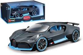Bugatti  - Divo grey/blue - 1:18 - Bburago - 11045bk - bura11045bk | Tom's Modelauto's