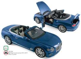 Bentley  - Continental 2019 blue crystal - 1:18 - Norev - 182785 - nor182785 | Toms Modelautos