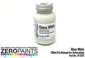 Zero Paints Paint - Gloss White - Zero Paints - ZP1337 | Toms Modelautos