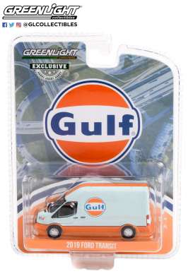 Ford  - Transit LWB High Roof 2019 blue/orange - 1:64 - GreenLight - 30260 - gl30260 | Toms Modelautos