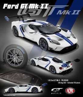 Ford  - GT MKII white/blue - 1:18 - Acme Diecast - US040 - GTUS040 | Toms Modelautos