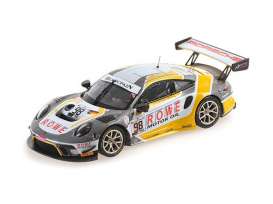 Porsche  - 911 GT3 R (991.2) Spa 2019 silver/yellow/white - 1:43 - Minichamps - 410196098 - mc410196098 | Toms Modelautos