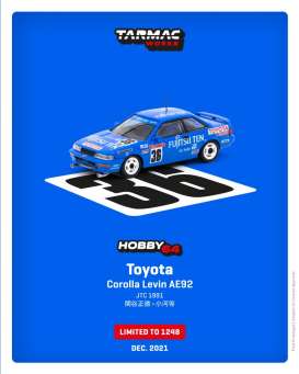 Toyota  - Levin AE92 blue - 1:64 - Tarmac - T64-03691JTC36 - TC-T64-036-91JTC36 | Toms Modelautos