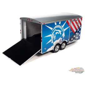 Trailer  - red/white/blue - 1:18 - Auto World - AMM1284 - AMM1284 | Toms Modelautos