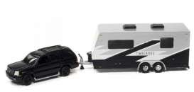 Cadillac  - Escalade with Camper Trailer 2005 black - 1:64 - Johnny Lightning - SP201B - JLSP201B | Toms Modelautos