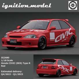 Honda  - Civic EF9 red - 1:18 - Ignition - IG2680 - IG2680 | Toms Modelautos