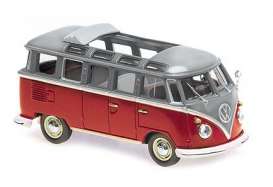 Volkswagen  - T1 Samba Bus 1961 grey/red - 1:43 - Maxichamps - 940052301 - mc940052301 | Toms Modelautos