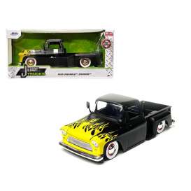 Chevrolet  - Stepside 1955 black/flames - 1:24 - Jada Toys - 34294 - jada34294 | Tom's Modelauto's