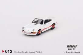 Porsche  - 911 Carrera white/red stripes - 1:64 - Mini GT - 00612-L - MGT00612lhd | Toms Modelautos