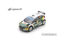 Ford  - Fiesta 2023 white/green/yellow - 1:43 - Spark - s6727 - spas6727 | Toms Modelautos