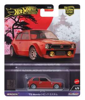 Honda  - Civic Custom 1973 red - 1:64 - Hotwheels - HRV85 - hwmvHRV85 | Toms Modelautos