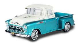 Chevrolet  - 3100 Stepside pick-up 1957 green/white - 1:24 - Motor Max - 79032 - mmax79032gn | Toms Modelautos