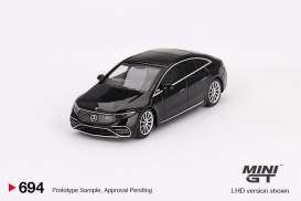 Mercedes Benz  - EQS 580 4-Matic 2024 black - 1:64 - Mini GT - 00694-L - MGT00694lhd | Tom's Modelauto's