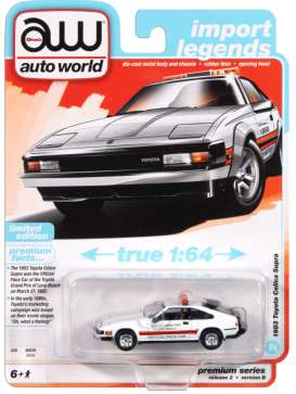 Toyota  - Celica Supra 1983 white/grey - 1:64 - Auto World - SP166B - AWSP166B | Toms Modelautos