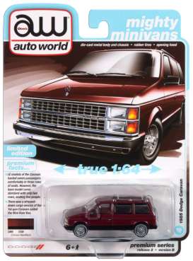 Dodge  - Caravan 1985 red/black - 1:64 - Auto World - SP167B - AWSP167B | Toms Modelautos