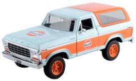 Ford  - Bronco 1978 light blue/orange - 1:24 - Motor Max - 79662 - mmax79662 | Toms Modelautos