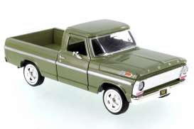 Ford  - F-100 1969 olive green/cream - 1:24 - Motor Max - 79315ol - mmax79315ol | Toms Modelautos