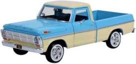 Ford  - F-100 1969 light blue/white - 1:24 - Motor Max - 79315lb - mmax79315lb | Toms Modelautos