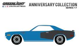 Plymouth  - Cuda  1971 blue - 1:64 - GreenLight - 28160D - gl28160D | Toms Modelautos