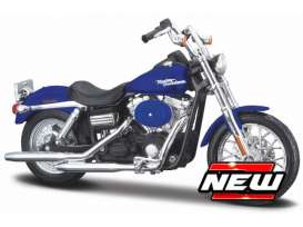 Harley Davidson  - Dyna Street Bob 2006 blue - 1:18 - Maisto - 39360-23103 - mai23103 | Tom's Modelauto's