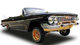Chevrolet  - Impala convertible Lowrider 1961 black/gold - 1:18 - SunStar - 2111 - sun2111 | Toms Modelautos