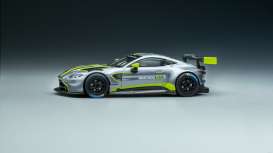 Aston Martin  - Vantage GT3  silver/green - 1:64 - Pop Race Limited - PR64-AMGT-PRES - PR64AMGT-PRES | Toms Modelautos