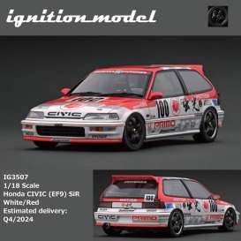 Honda  - Civic (EF9) white/red - 1:18 - Ignition - IG3507 - IG3507 | Toms Modelautos