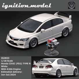 Honda  - Civic FD2 white - 1:18 - Ignition - IG2833 - IG2833 | Toms Modelautos