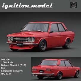 Datsun  - Bluebird 510 red - 1:18 - Ignition - IG3306 - IG3306 | Toms Modelautos