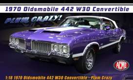 Oldsmobile  - 442 W-30 Convertible 1970 purple - 1:18 - Acme Diecast - A1805628 - acme1805628 | Toms Modelautos