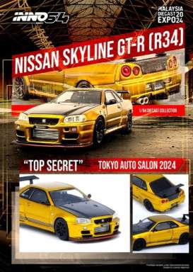 Nissan  - Skyline GT-R (R34) gold/black - 1:64 - Inno Models - in64-R34TS-MDX24 - in64-R34TS-MDX24 | Toms Modelautos