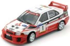 Mitsubishi  - Lancer 1998 red/white - 1:64 - BM Creations - 64B0409 - BM64B0409 | Toms Modelautos