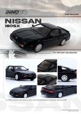 Nissan  - 180SX black - 1:64 - Inno Models - in64-180SX-BLA - in64-180SX-BLA | Toms Modelautos