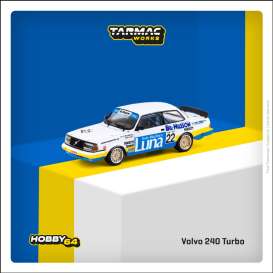Volvo  - 240 Turbo 1984 white/blue - 1:64 - Tarmac - T64-050-84ETC22 - TC-T64-050-84ETC22 | Toms Modelautos