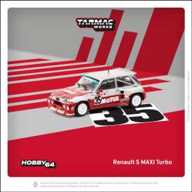Renault  - 5 Maxi Turbo 1987 red/white - 1:64 - Tarmac - T64-TL061-87EHC35 - TC-T64-TL061-87EHC35 | Toms Modelautos