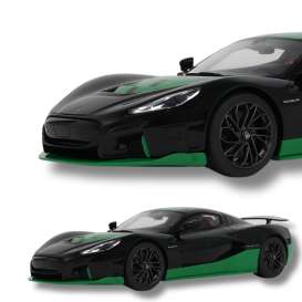 Rimac  - Nevera 2023 black/green - 1:18 - GT Spirit - GT916 - GT916 | Toms Modelautos
