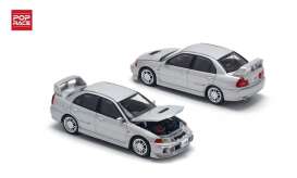 Mitsubishi  - Lancer RS Evolution IV silver - 1:64 - Pop Race Limited - PR640140 - PR640140 | Toms Modelautos