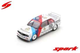 BMW  - E30 M3 1992 white/blue/red - 1:43 - Spark - sg615 - spasg615 | Toms Modelautos