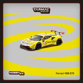 Ferrari  - 488 GTE 2023 yellow - 1:64 - Tarmac - T64-071-23LM57 - TC-T64-071-23LM57 | Toms Modelautos