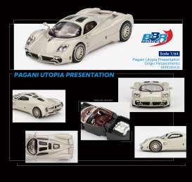 Pagani  - Utopia 2023 white - 1:64 - BBR - BBRDIE6430 - BBRDIE6430 | Toms Modelautos