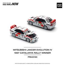 Mitsubishi  - Lancer white/red - 1:64 - Pop Race Limited - PR640165 - PR640165 | Toms Modelautos