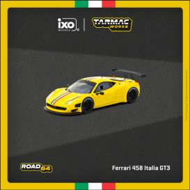 Ferrari  - 458 Italia GT3 yellow - 1:64 - Tarmac - T64R-073-YL - TC-T64R-073-YL | Toms Modelautos