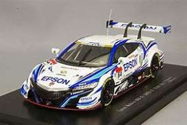 Honda  - NSX  2017 white/blue - 1:43 - Ebbro - 45518 - ebb45518 | Toms Modelautos